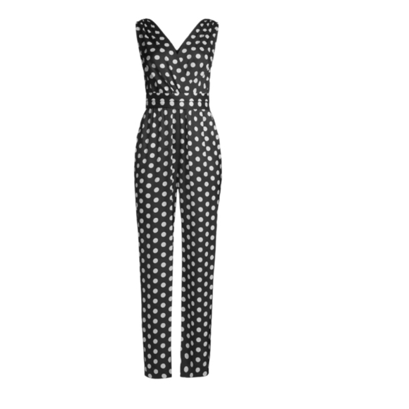 NWT Emanuel Ungaro Deborah Sleevless Jumpsuit Polka Dot - Picture 2 of 14